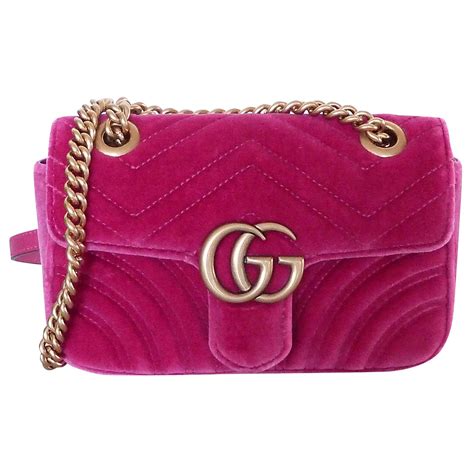 pink velvet gucci bag|Gucci velvet bag fuchsia.